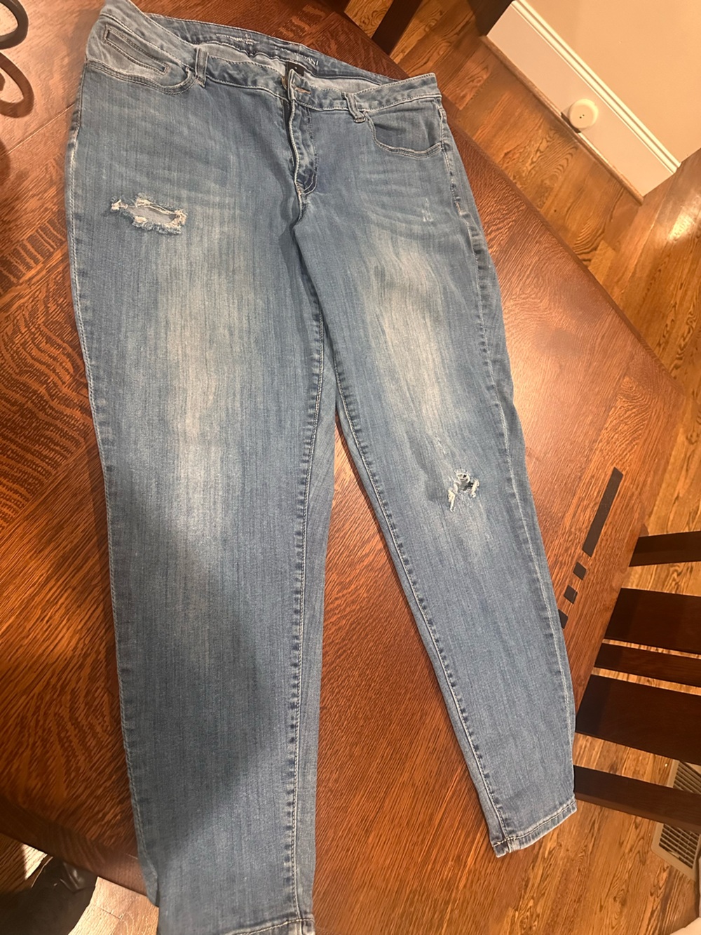 Lane Bryant Light Blue Distressed Skinny Jeans